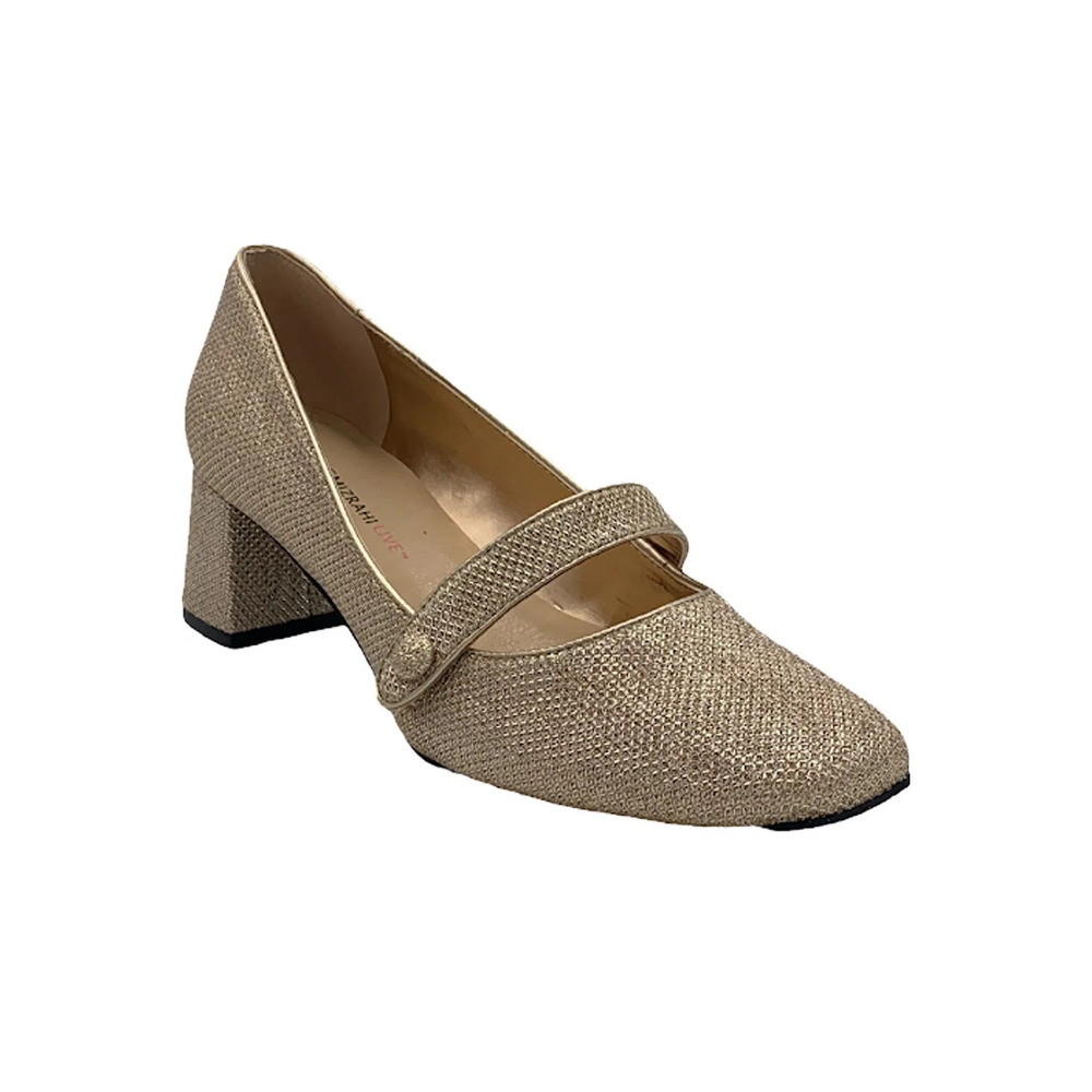 Isaac Mizrahi Beige Mary Jane Block Heel Pumps - Picture 2 of 5